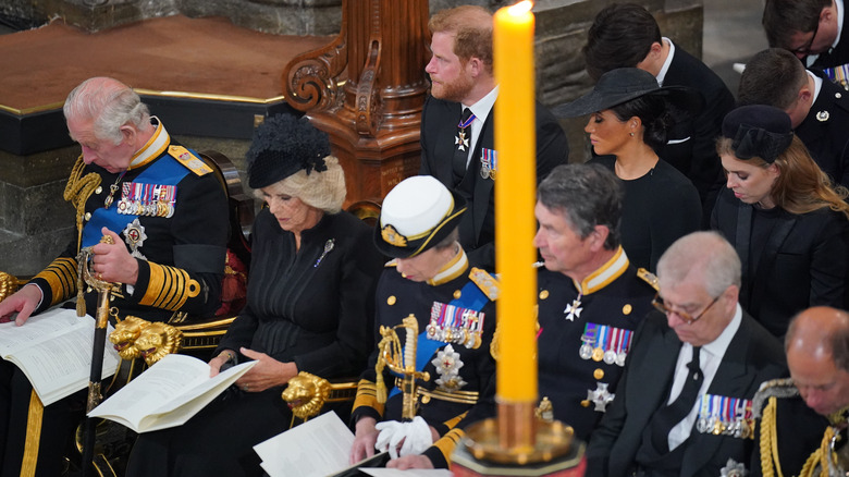 Royal family at the queen's funeral