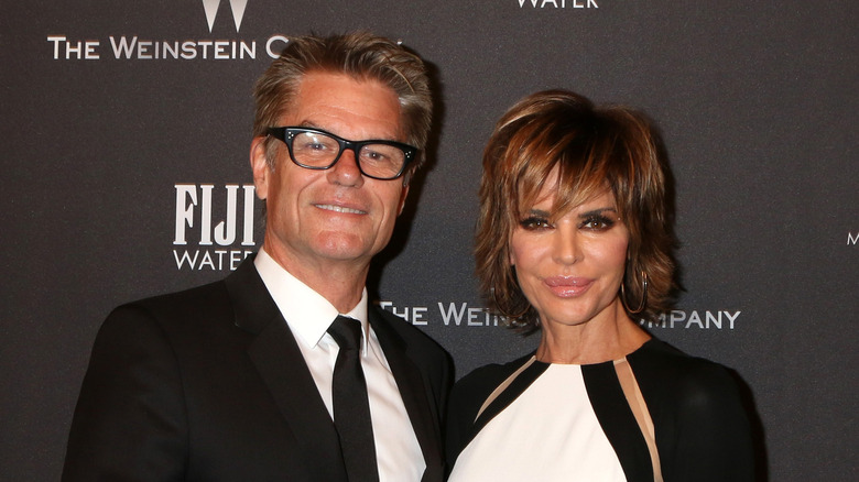 Harry Hamlin Lisa Rinna smile Golden Globes