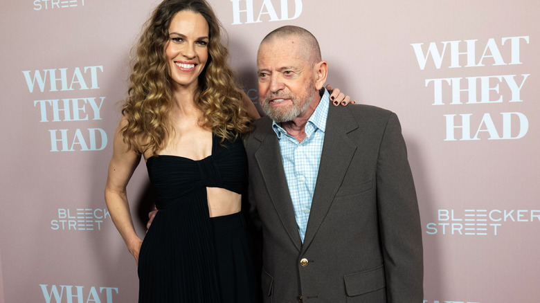 Hilary Swank and father smiling