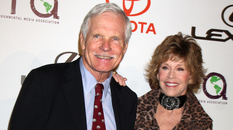 Jane Fonda and Ted Turner smiling