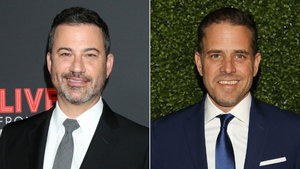 Jimmy Kimmel smiling, Hunter Biden smiling