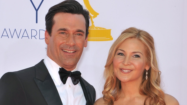 Jon Hamm and Jennifer Westfeldt pose together