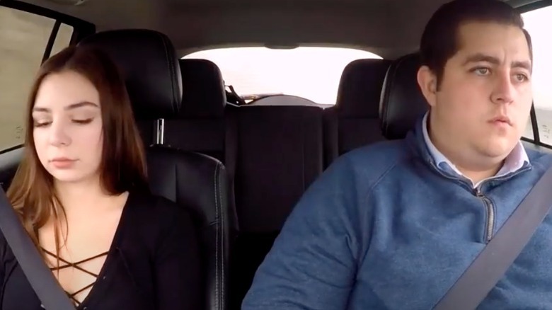 Anfisa and Jorge in a car