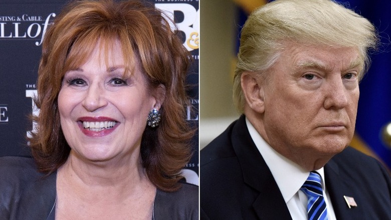 Joy Behar and Donald Trump side by side