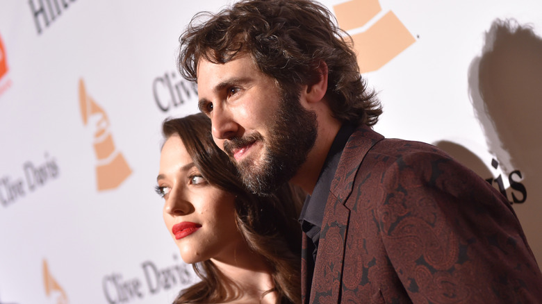 Kat Dennings Josh Groban both posing