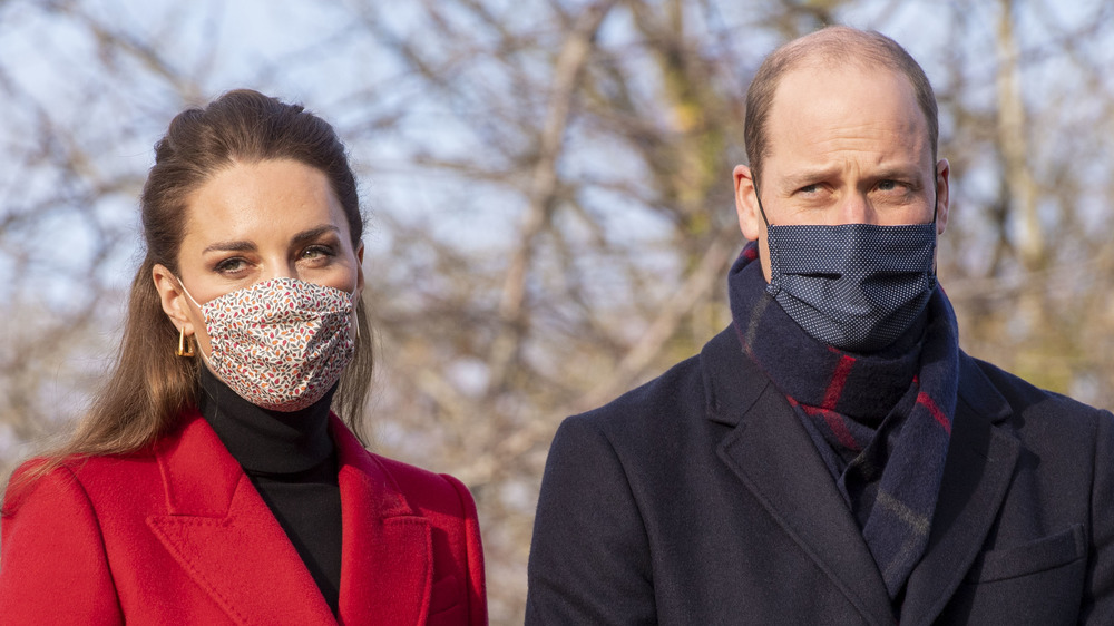 Kate Middleton and Prince William wearing masks