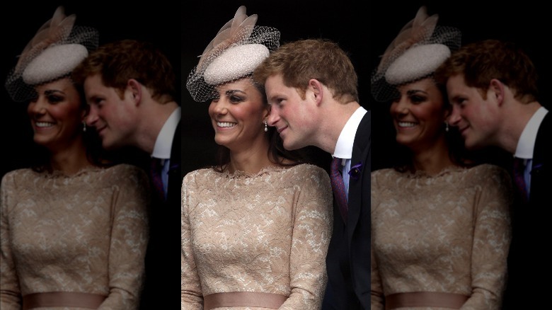 Kate Middleton laughing with Prince Harry in 2012