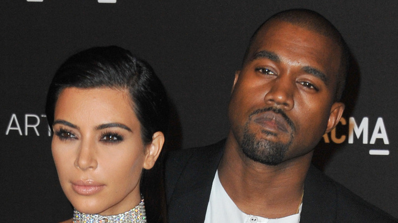 Kim Kardashian and Kanye West on the red carpet