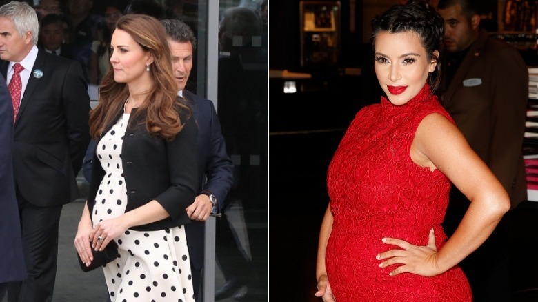 Kate Middleton and Kim Kardashian at the time they were pregnant in 2013