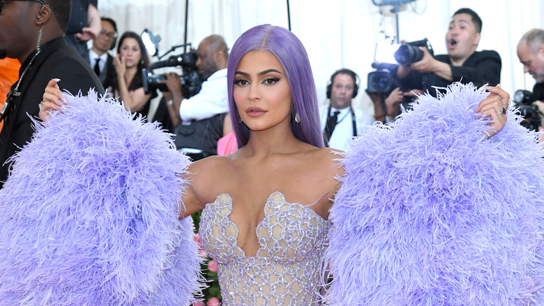 Kylie Jenner wearing purple