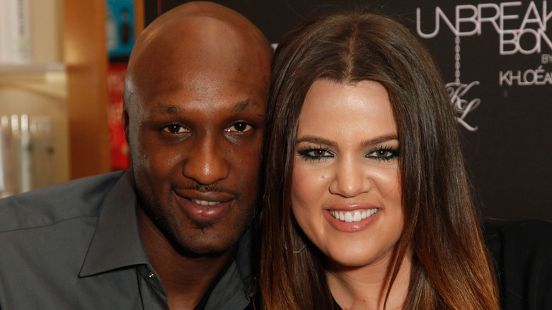 Lamar odom and khloe kardashian smiling