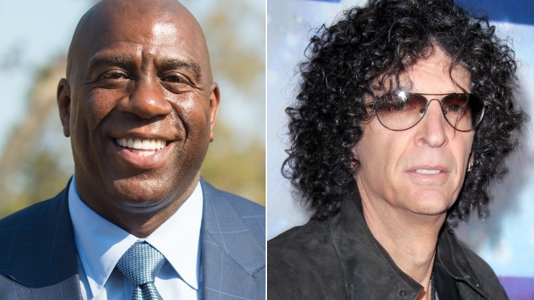 Magic Johnson, Howard Stern in file photos