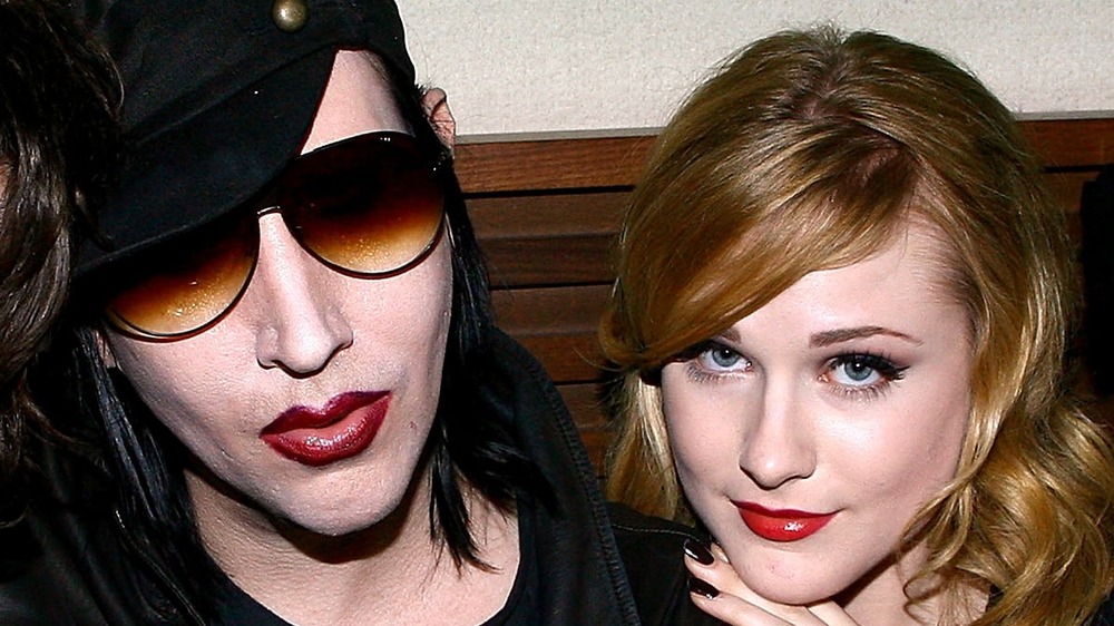 Marilyn Manson, Evan Rachel Wood at a party