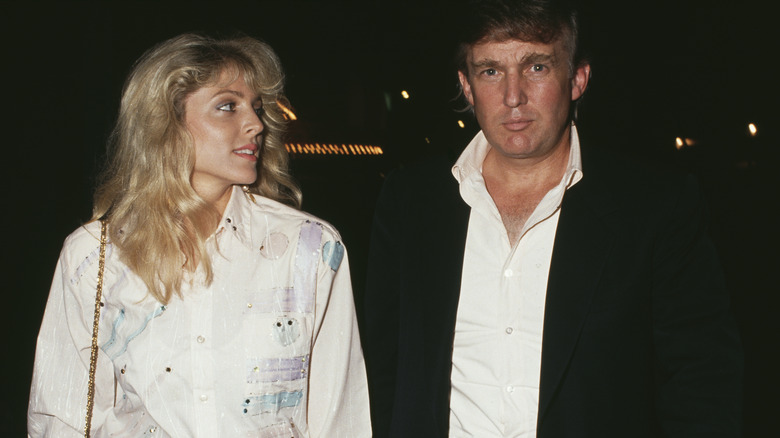 Marla Maples and Donald Trump walking