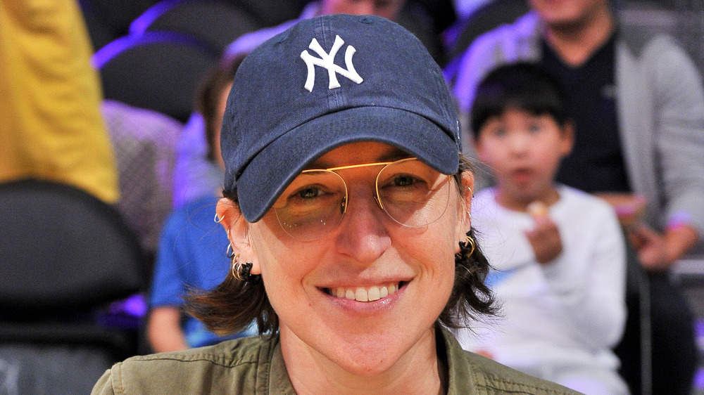 Mayim Bialik wearing baseball cap