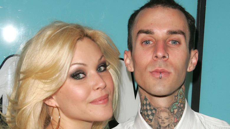 Travis Barker Shanna Moakler posing