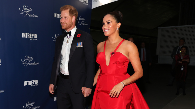 Prince Harry, Duke of Sussex and Meghan, Duchess of Sussex attending the 2021 Salute To Freedom Gala