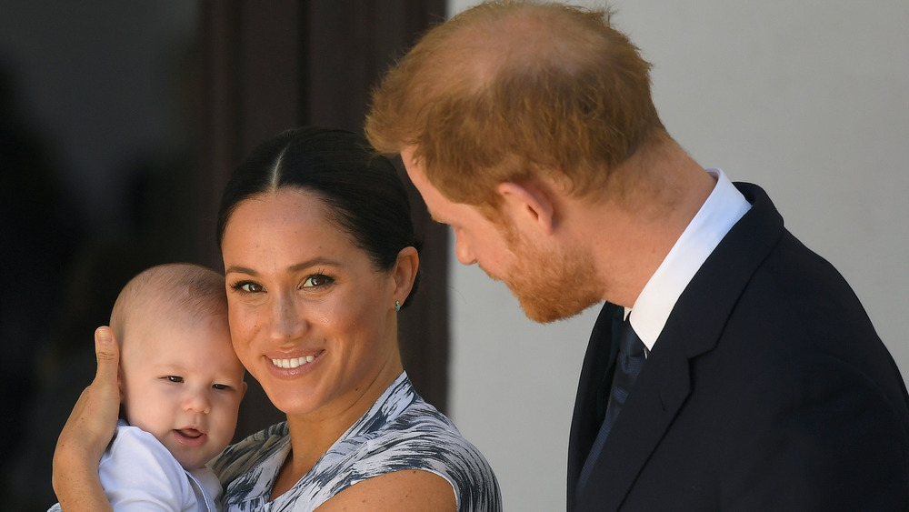 Meghan Markle with her son Archie and Prince Harry