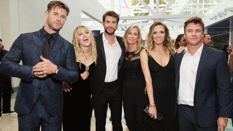 Chris Hemsworth, Miley Cyrus, Liam Hemsworth, Leonie Hemsworth, Samantha Hemsworth and Luke Hemsworth at the premiere of 'Avengers: Endgame'