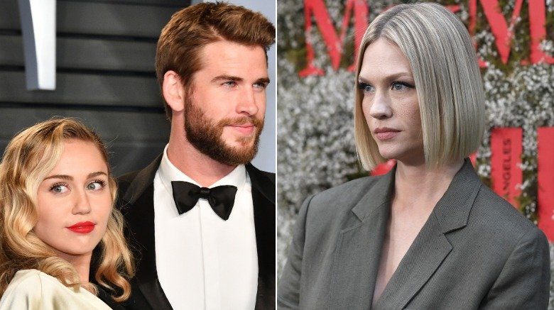 Miley Cyrus, Liam Hemsworth and January Jones