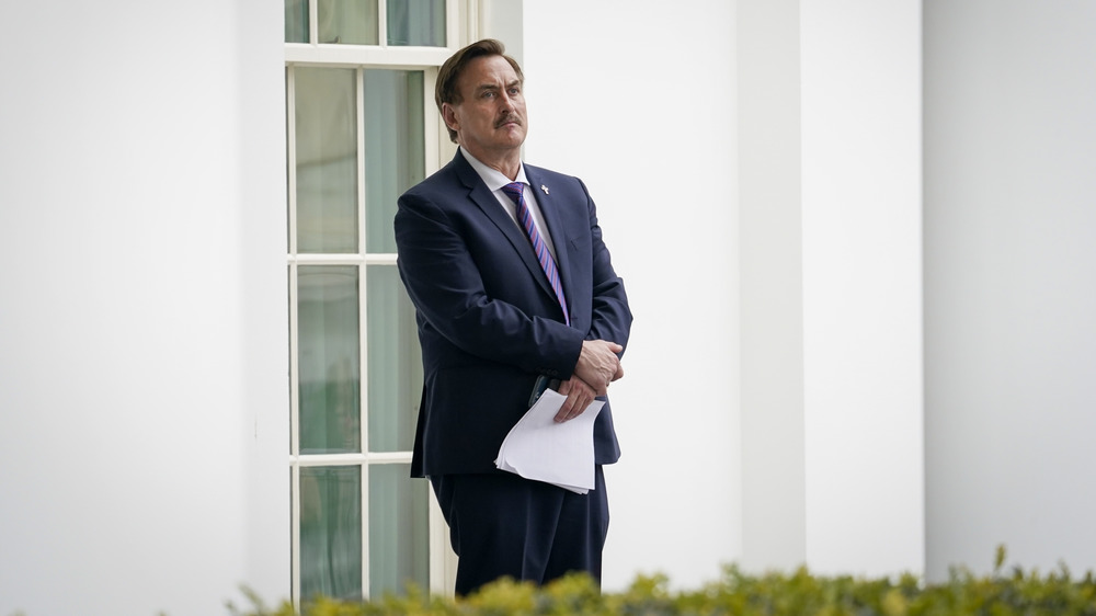 Mike Lindell waiting outside the White House on Jan. 15, 2021