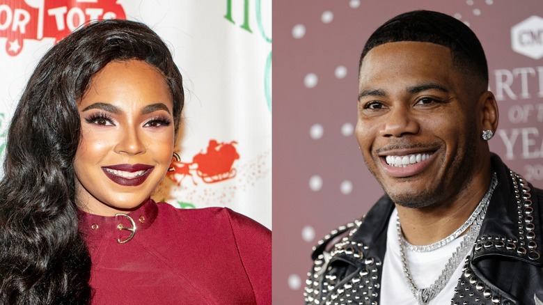 Ashanti and Nelly smiling