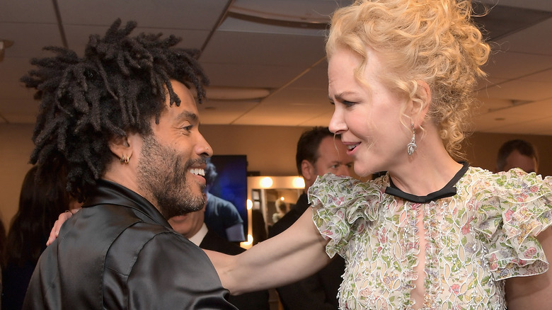 Lenny Kravitz and Nicole Kidman smiling