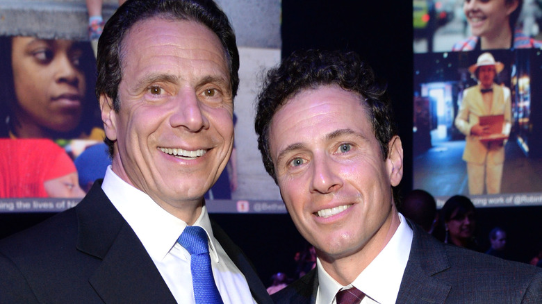 Andrew Cuomo and Chris Cuomo smiling