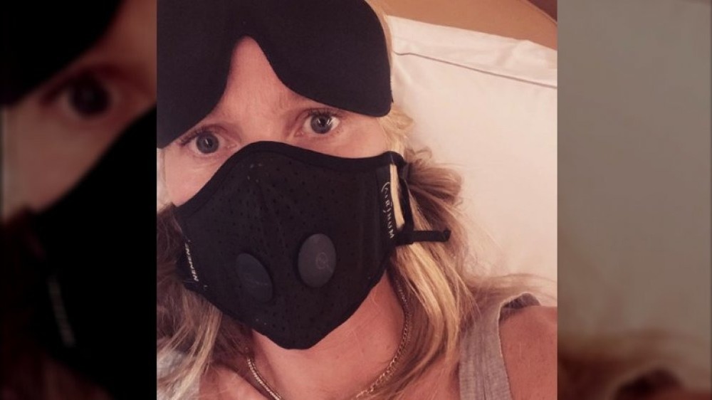 Gwyneth Paltrow posing for a face mask selfie