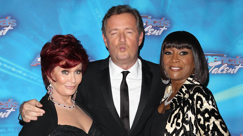 Sharon Osbourne, Piers Morgan, and Patti LaBelle posing