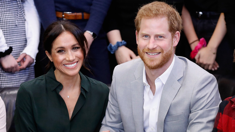 Meghan, Duchess of Sussex and Prince Harry, Duke of Sussex visit Joff Youth Centre in Peacehaven, Sussex 2018 