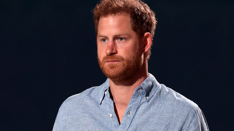 Prince Harry blue shirt