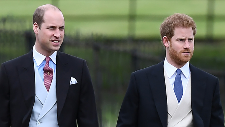 Prince William and Prince Harry in formalwear