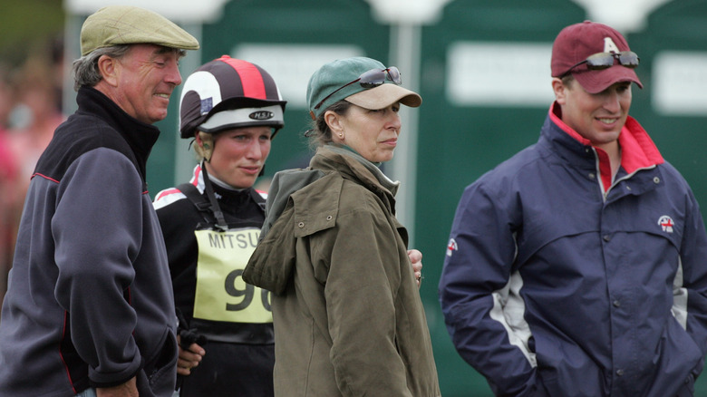 Mark Phillips, Zara Phillips, Princess Anne, and Peter Phillips in 2008