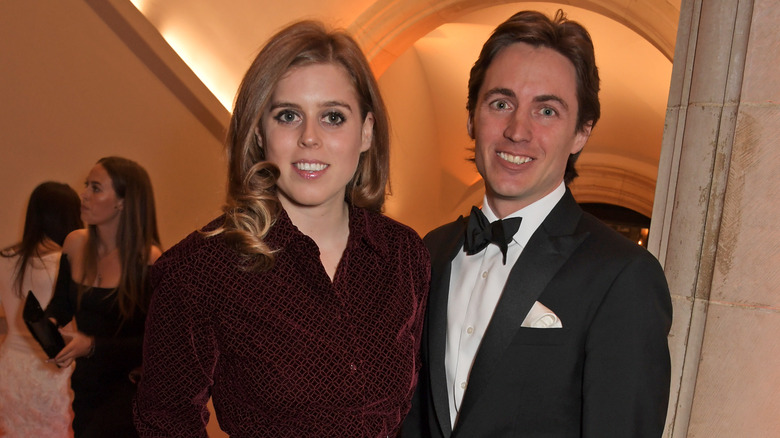 Princess Beatrice of York and Edoardo Mapelli Mozzi attending The Portrait Gala 2019