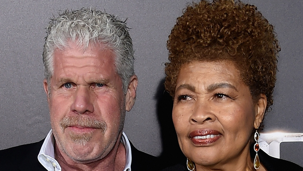 Ron Perlman and Opal Perlman posing on the red carpet