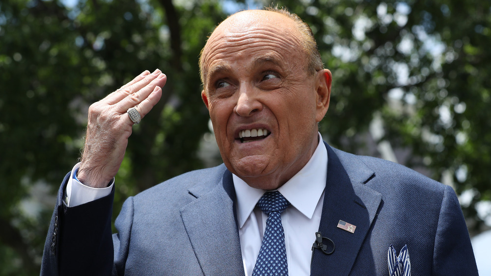 Rudy Giuliani gesturing with his hand