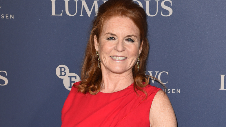 Sarah Ferguson red dress