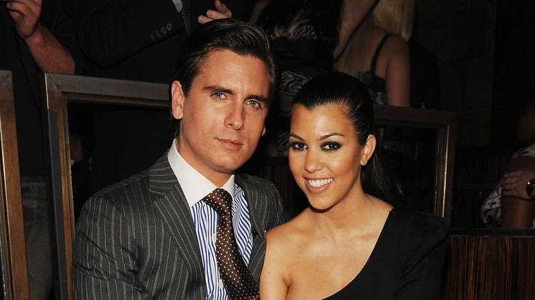 Kourtney Kardashian and Scott Disick smiling