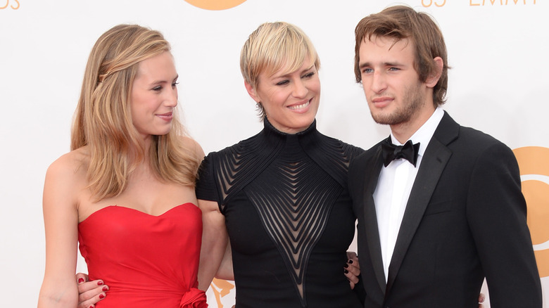 Robin Wright and her children at an event 