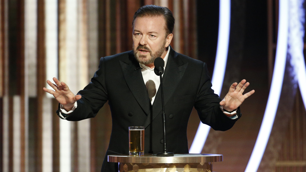 Ricky Gervais hosting the Golden Globes 