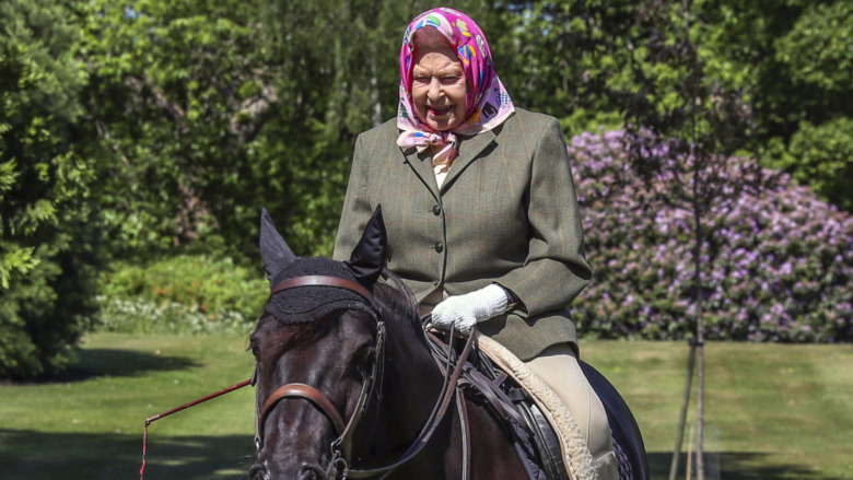 Queen Elizabeth II on horseback 