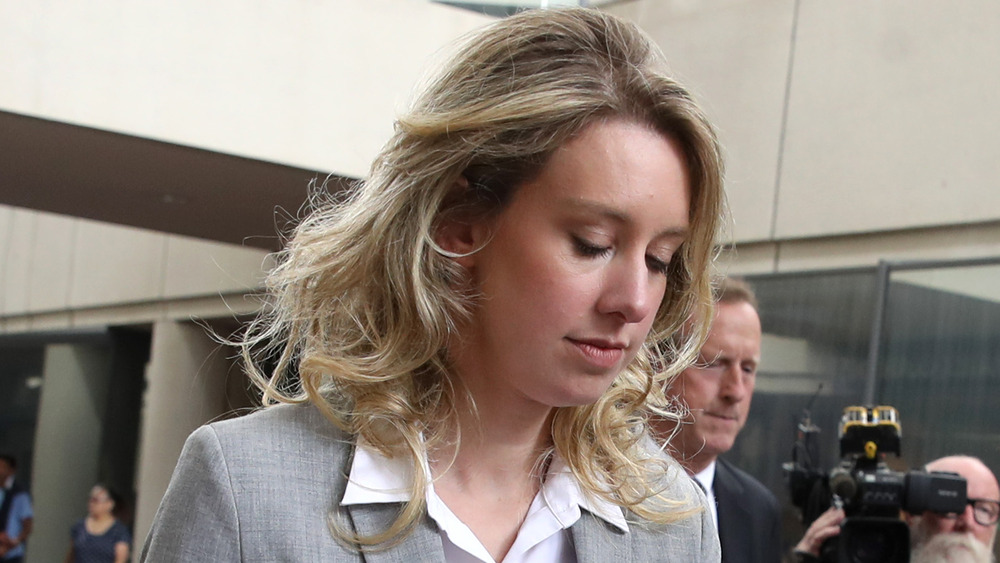 Elizabeth Holmes exiting the courthouse