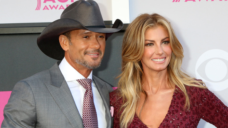Tim McGraw and Faith Hill posing at the Academy of Country Music Awards 2017