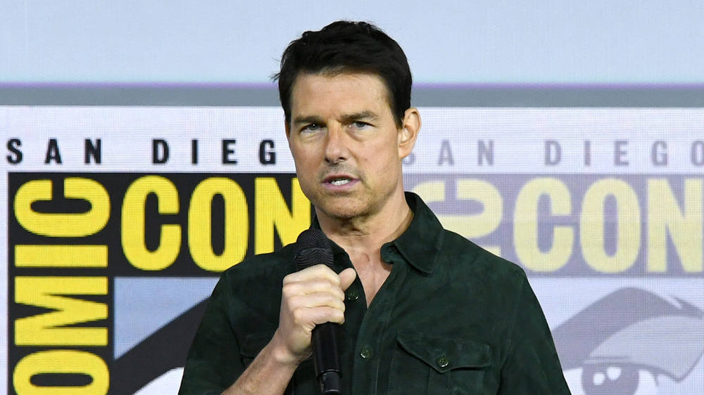 Tom Cruise looking serious at Comic Con