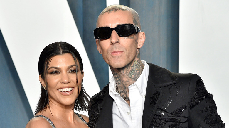 Kourtney Kardashian and Travis Barker on the red carpet