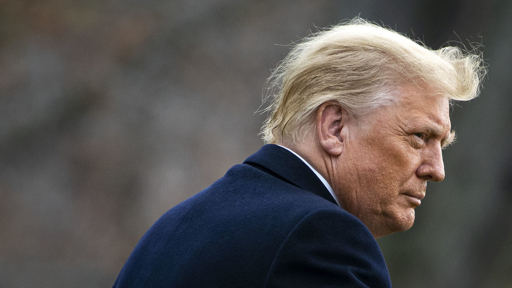 Donald Trump walks to Air Force One