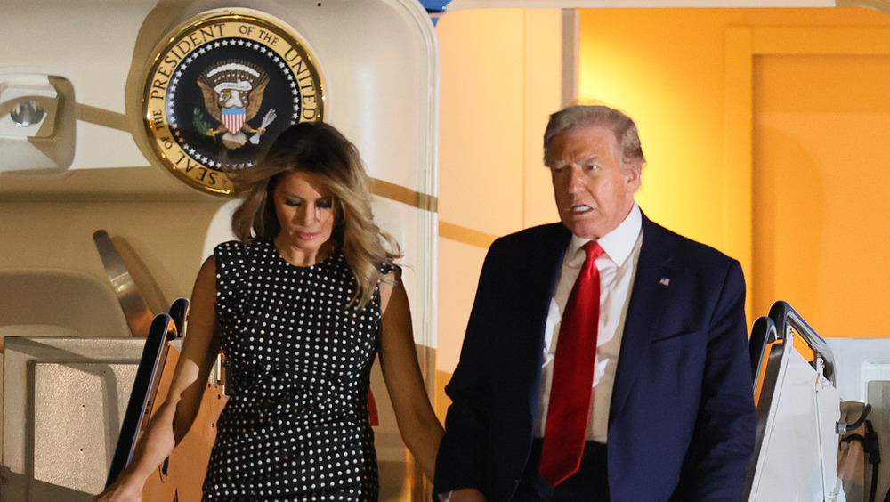 Donald Trump and Melania Trump stepping out