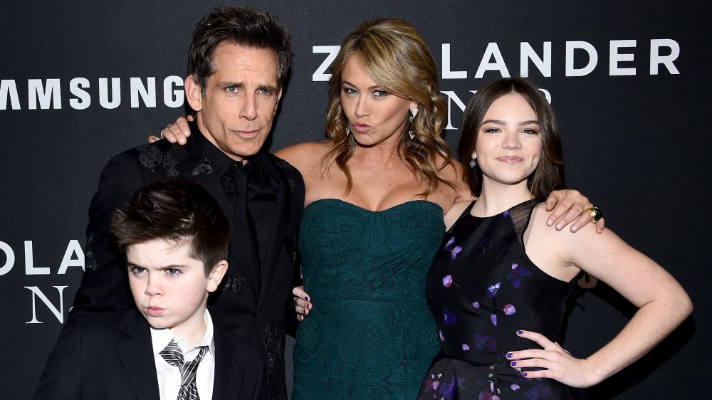 Quinlin Stiller, Ben Stiller, Christine Taylor, Ella Stiller at the "Zoolander 2" World Premiere at Alice Tully Hall on February 9, 2016 in New York City. 