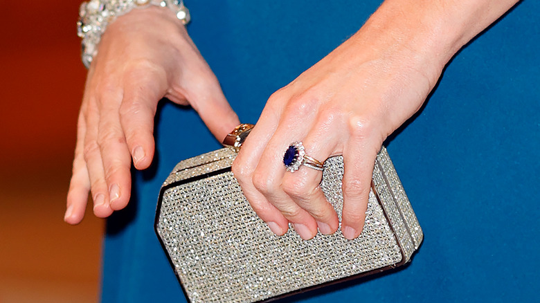 A close-up of Kate Middleton's hands